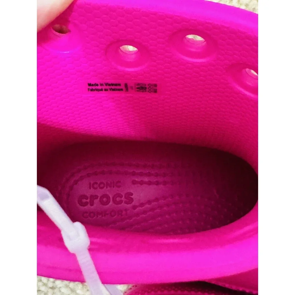 NWT Crocs Classic Rain Boots Pink Girls Sz C13